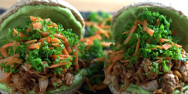 Pulled jack med grønkål og avocado