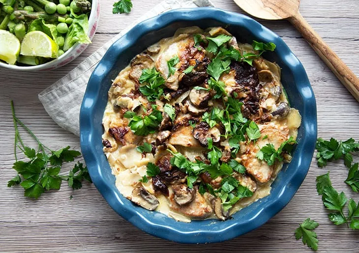 Koteletter med champignon og fløde