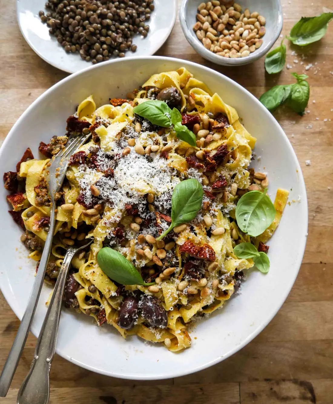 Pasta med linser på 15 min.