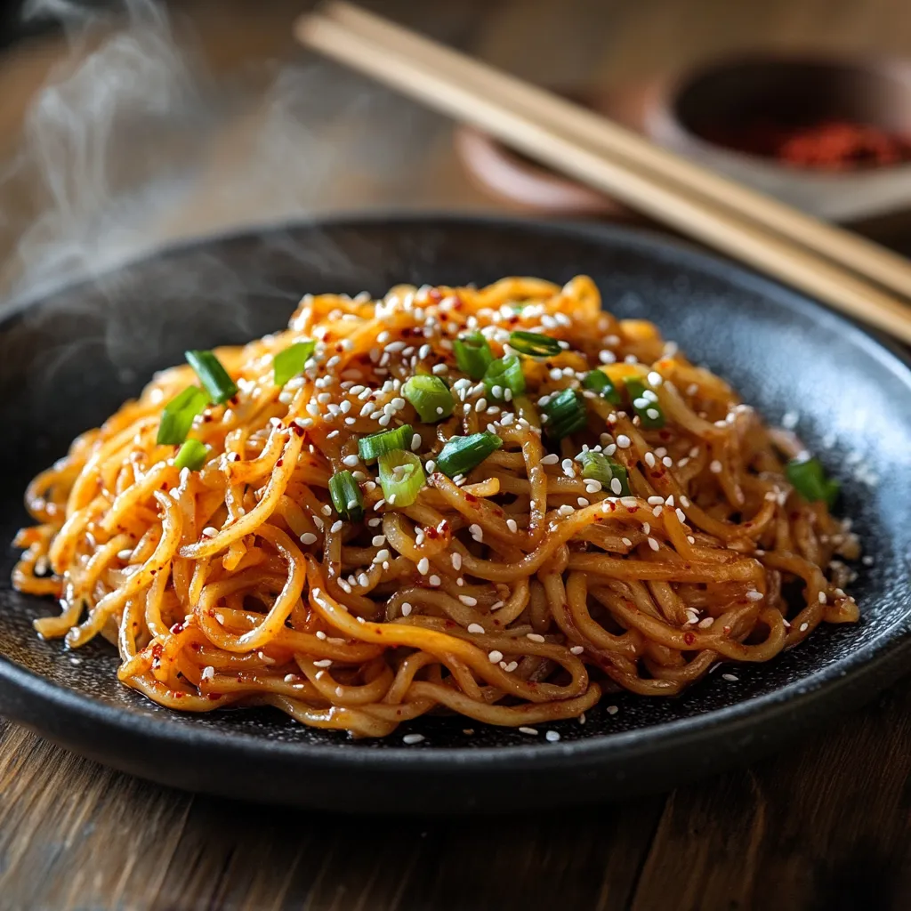 Hurtige nudler med et koreansk twist