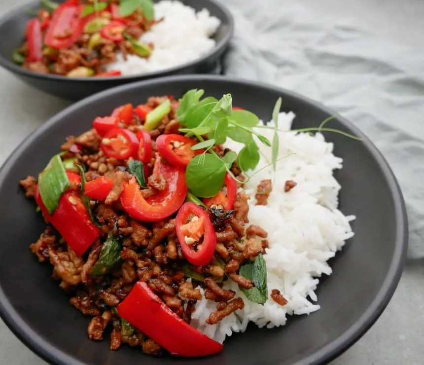 Asiatisk gris med chilisauce